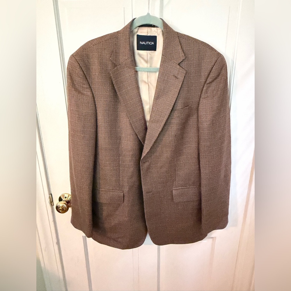 Nautica Men's Brown Houndstooth Sport Coat